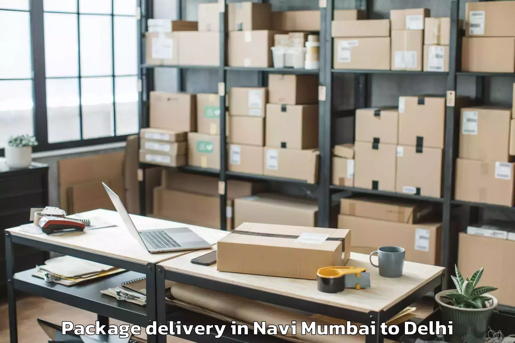 Book Navi Mumbai to Aggarwal City Mall Pitampura Package Delivery Online